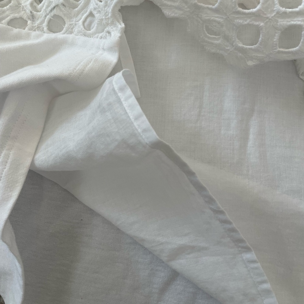 Tory Burch White Hermosa Eyelet Short Sleeve Tee Shirt, 2 - Picture 6 of 8